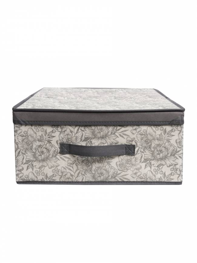 Короб для хранения Короб стеллажный Grey Flower 58х40х18 — для бизнеса и офиса Короб для хранения Короб стеллажный Grey Flower 58х40х18 — для бизнеса и офиса