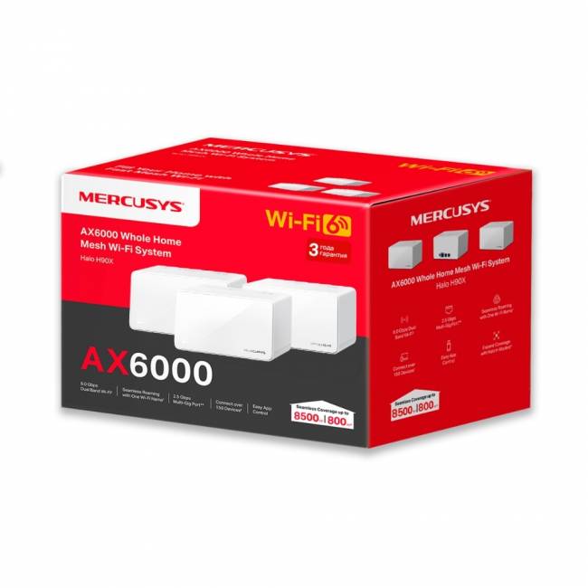 MESH система Mercusys Halo H90X(3-pack) — для бизнеса и офиса MESH система Mercusys Halo H90X(3-pack) — для бизнеса и офиса