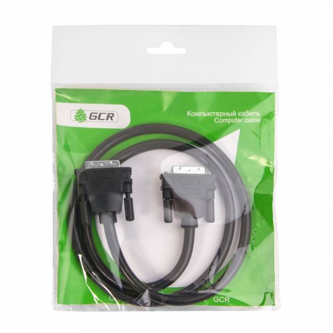 Greenconnect Кабель DVI-D 5.0m, черный, OD 8.5mm, 28/28 AWG, DVI/DVI, 25M/25M, GCR-DM2DMC-5.0m, двойной экран Greenconnect DVI-D (m) - DVI-D (m) 5м — для бизнеса и офиса