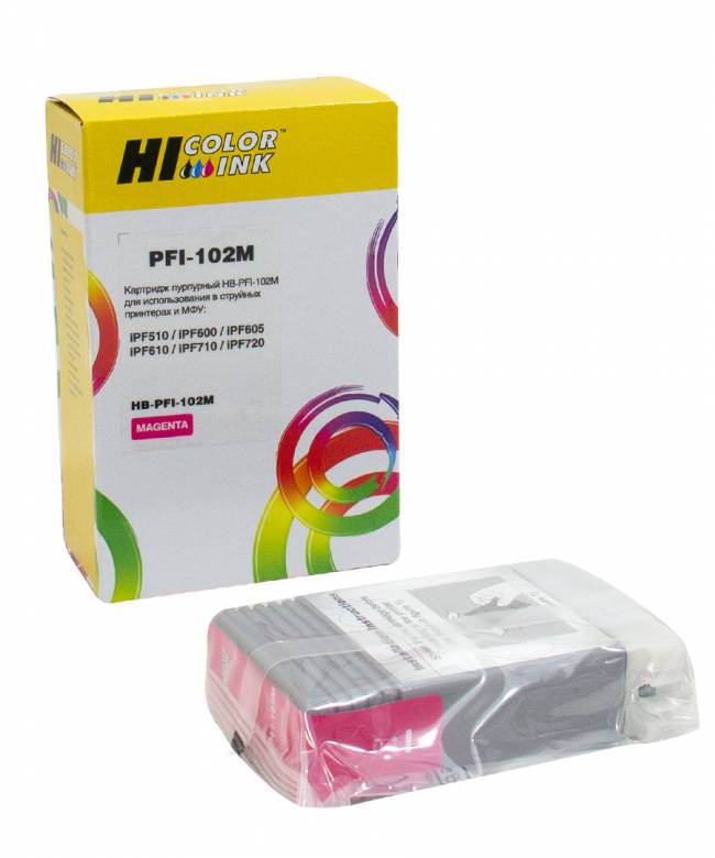 Картридж Hi-Black (HB-PFI-102M) для Canon IPF-510/600/710, M — для бизнеса и офиса Картридж Hi-Black (HB-PFI-102M) для Canon IPF-510/600/710, M — для бизнеса и офиса