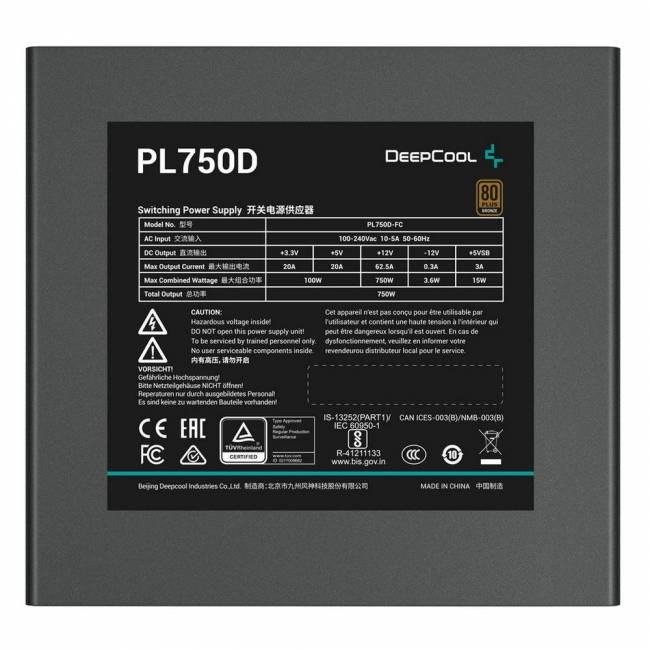 Блок питания ПК Deepcool R-PL750D-FC0B-WDEU-V2 — для бизнеса и офиса Блок питания ПК Deepcool R-PL750D-FC0B-WDEU-V2 — для бизнеса и офиса