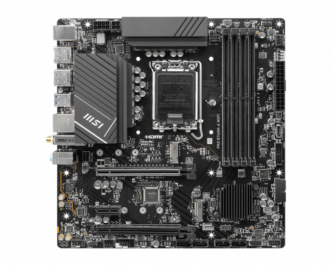 Материнская плата MSI PRO B760M-A WIFI — для бизнеса и офиса Материнская плата MSI PRO B760M-A WIFI — для бизнеса и офиса