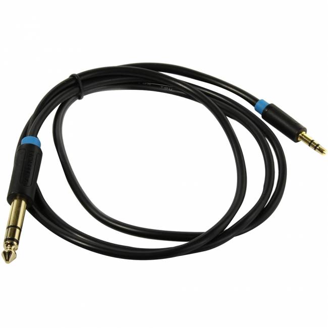 Кабель Vention аудио Jack 6,5 mm M/ 3,5 M - 1 м Кабель Vention jack 6.5 mm(m)/mini jack 3.5 mm(m) - 1 м (BABBF) — для бизнеса и офиса
