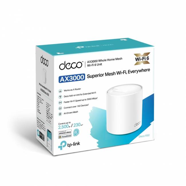 Маршрутизатор TP-Link Deco X50(1-pack) — для бизнеса и офиса Маршрутизатор TP-Link Deco X50(1-pack) — для бизнеса и офиса