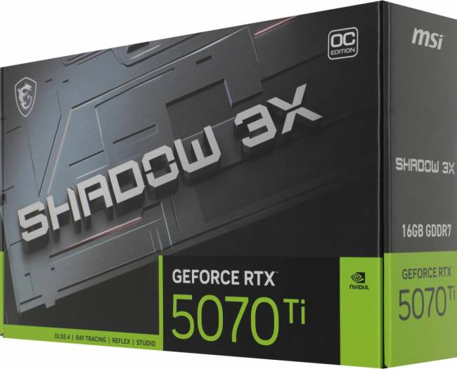 Видеокарта MSI RTX 5070 TI 16G SHADOW 3X OC — для бизнеса и офиса Видеокарта MSI RTX 5070 TI 16G SHADOW 3X OC — для бизнеса и офиса