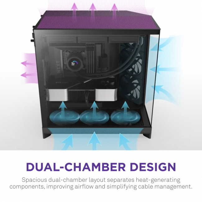 Корпус без блока питания NZXT H9 Flow CM-H92FB-01 — для бизнеса и офиса