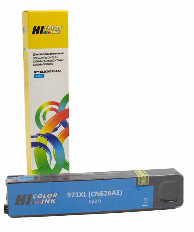 Картридж Hi-Black (CN626AE) для HP OJ Pro X476dw/X576dw/X451dw (110ml), cyan, 971XL — для бизнеса и офиса