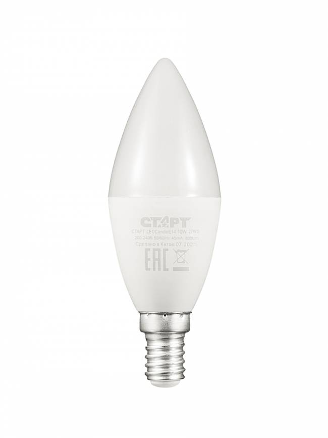 Лампа светодиодная СТАРТ свеча E14 10W 3000К Лампа светодиодная СТАРТ свеча E14 10W 3000К — для бизнеса и офиса Лампа светодиодная СТАРТ свеча E14 10W 3000К Лампа светодиодная СТАРТ свеча E14 10W 3000К — для бизнеса и офиса