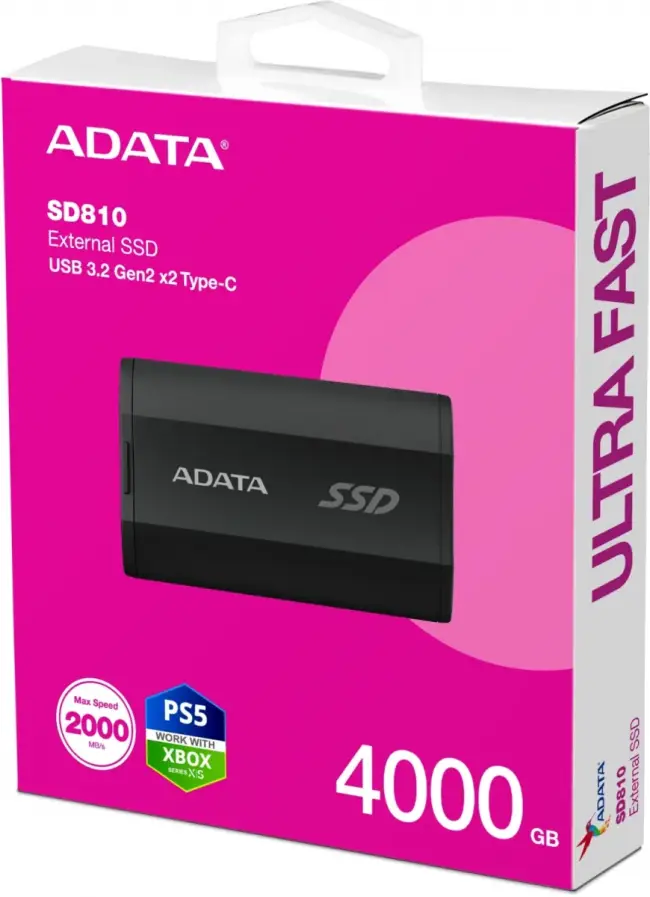 Твердотельный накопитель ADATA SD810-4000G-CBK — для бизнеса и офиса Твердотельный накопитель ADATA SD810-4000G-CBK — для бизнеса и офиса