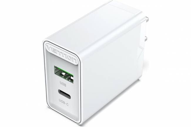 Сетевое зарядное устройство Vention на 2 порта USB (A+C) QC 4.0 Белый Vention FBBW0-EU — для бизнеса и офиса Сетевое зарядное устройство Vention на 2 порта USB (A+C) QC 4.0 Белый Vention FBBW0-EU — для бизнеса и офиса