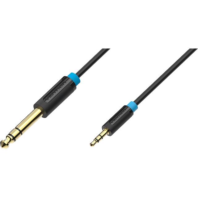 Кабель Vention аудио Jack 6,5 mm M/ 3,5 M - 2 м Кабель Vention jack 6.5 mm(m)/mini jack 3.5 mm(m) - 2 м (BABBH) — для бизнеса и офиса