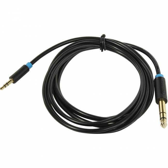 Кабель Vention аудио Jack 6,5 mm M/ 3,5 M - 2 м Кабель Vention jack 6.5 mm(m)/mini jack 3.5 mm(m) - 2 м (BABBH) — для бизнеса и офиса