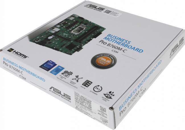 Материнская плата ASUS PRO B760M-C-CSM — для бизнеса и офиса Материнская плата ASUS PRO B760M-C-CSM — для бизнеса и офиса