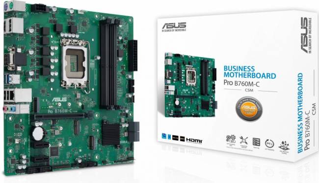 Материнская плата ASUS PRO B760M-C-CSM — для бизнеса и офиса Материнская плата ASUS PRO B760M-C-CSM — для бизнеса и офиса