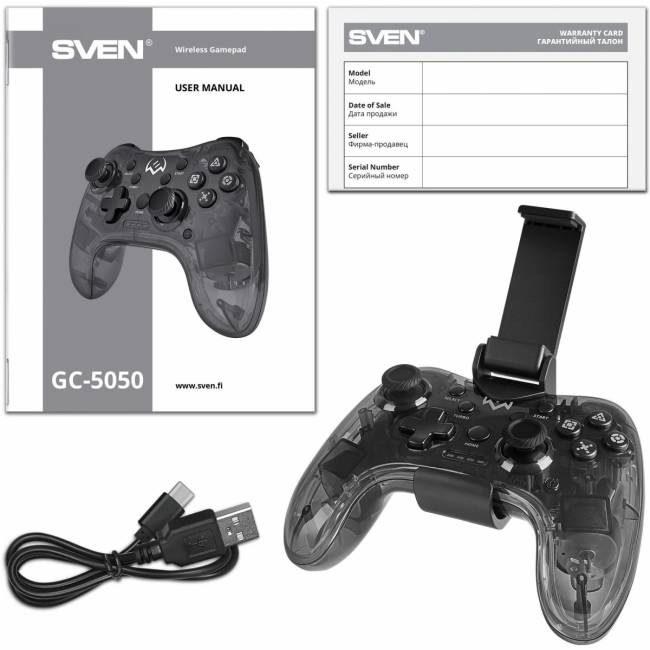 Беспроводной геймпад SVEN GC-5050 (14 кл. 2 стика, D-pad, PS4/PS3/NS/PC/Android/iOS, RGB) Sven SV-016029 — для бизнеса и офиса Беспроводной геймпад SVEN GC-5050 (14 кл. 2 стика, D-pad, PS4/PS3/NS/PC/Android/iOS, RGB) Sven SV-016029 — для бизнеса и офиса