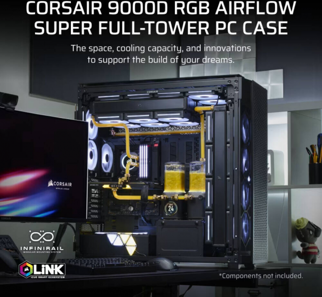 Корпус без блока питания Corsair CC-9011273-WW — для бизнеса и офиса Корпус без блока питания Corsair CC-9011273-WW — для бизнеса и офиса