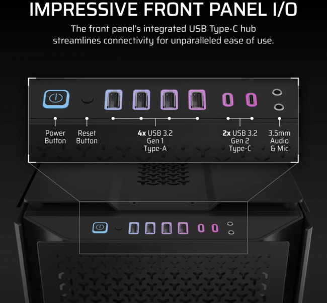 Корпус без блока питания Corsair CC-9011273-WW — для бизнеса и офиса Корпус без блока питания Corsair CC-9011273-WW — для бизнеса и офиса