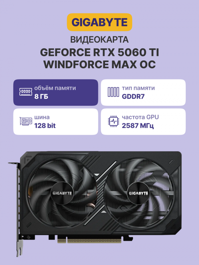 Видеокарта Gigabyte GV-N506TWF2MAX OC-8GD — для бизнеса и офиса