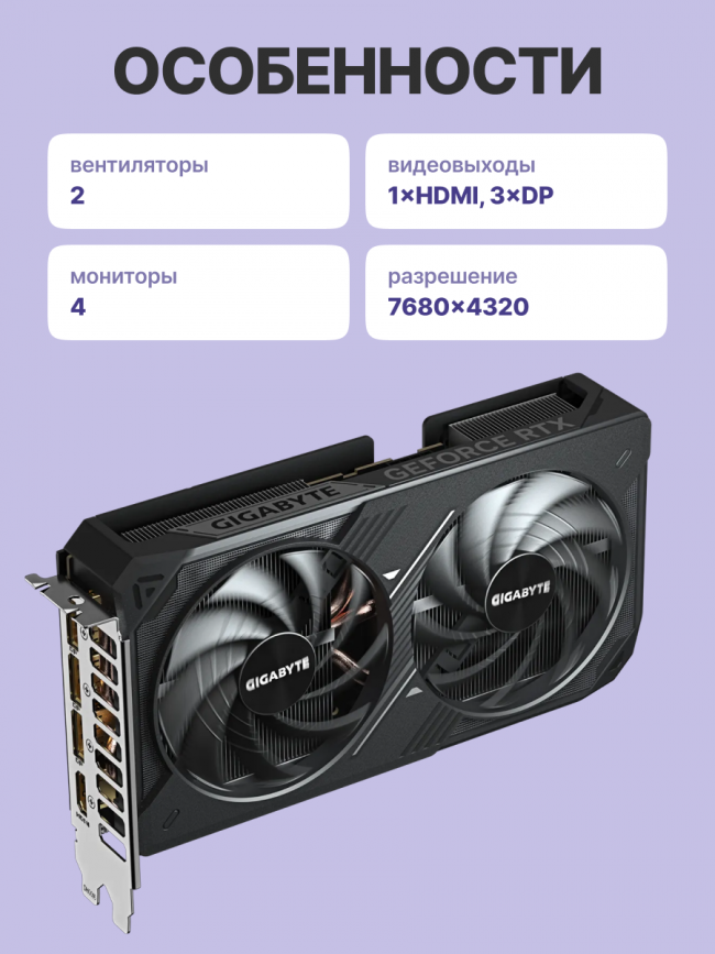 Видеокарта Gigabyte GV-N506TWF2MAX OC-8GD — для бизнеса и офиса