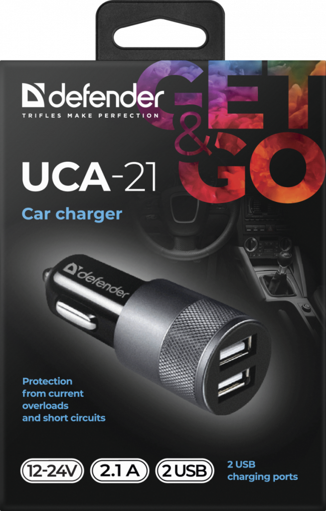 Defender Автомобильное ЗУ UCA-21 2USB, 5V/2.1A Defender UCA-21 2USB, 5V/2.1A — для бизнеса и офиса Defender Автомобильное ЗУ UCA-21 2USB, 5V/2.1A Defender UCA-21 2USB, 5V/2.1A — для бизнеса и офиса