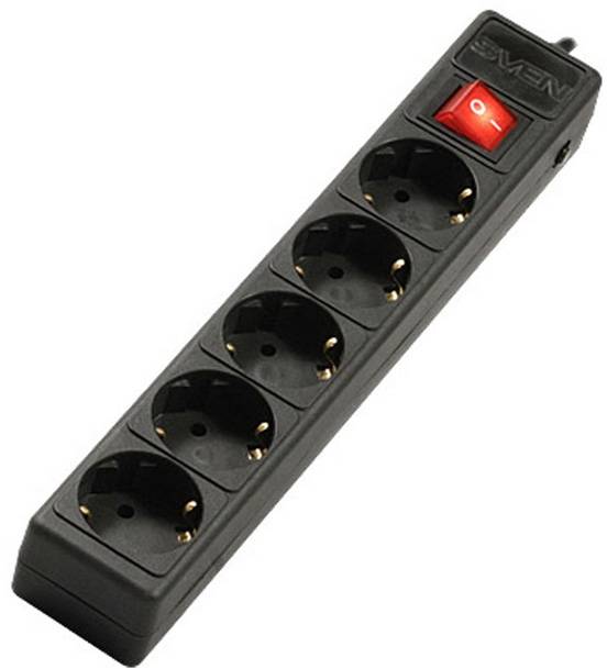 Фильтр SVEN Optima Base 3,0 м (5 розеток) черный SVEN Optima Base (3 м, 5 розеток) — для бизнеса и офиса Фильтр SVEN Optima Base 3,0 м (5 розеток) черный SVEN Optima Base (3 м, 5 розеток) — для бизнеса и офиса