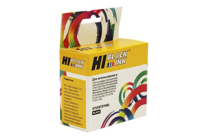 Картридж Hi-Black (HB-C8727AE) для HP DJ 3320/3325/3420, №27, Bk — для бизнеса и офиса Картридж Hi-Black (HB-C8727AE) для HP DJ 3320/3325/3420, №27, Bk — для бизнеса и офиса