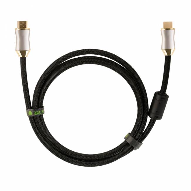 Greenconnect Кабель 1.0m HDMI версия 2.0, HDR 4:2:2, Ultra HD, 4K 60 fps 60Hz/5K*30Hz, 3D, AUDIO, 18.0 Гбит/с, 28/28 AWG, OD7.3mm, тройной экран, черный нейлон, DELUX, GCR-51280 Greenconnect HDMI (m) - HDMI (m) 1м — для бизнеса и офиса