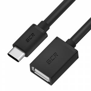 GCR Адаптер переходник OTG 0.75m, CM/AF, черный, 28/28 AWG, экран, армированный, морозостойкий, GCR-50600 Greenconnect GCR-50600