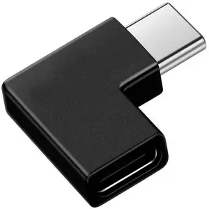 GCR Переходник USB 3.1 (USB 3.2 Gen 2) TypeC, M/F угловой L-типа, черный, 100W/5А, 10 Гбит/с, 4K, GCR-54944 Greenconnect GCR-54944