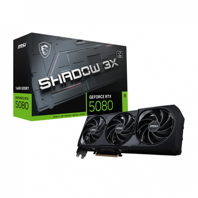 Видеокарта MSI GeForce RTX 5080 16G SHADOW 3X — для бизнеса и офиса Видеокарта MSI GeForce RTX 5080 16G SHADOW 3X — для бизнеса и офиса