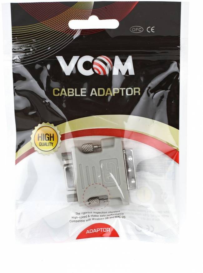 Переходник DVI-I --> VGA(15F)  VCOM <VAD7817> VCOM DVI-I - VGA(15F) — для бизнеса и офиса