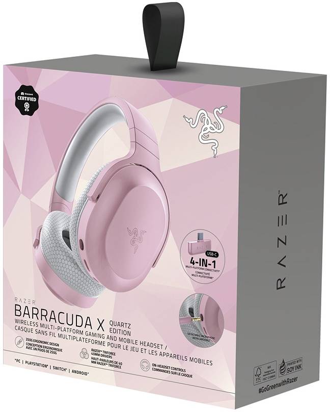 Гарнитура Razer Barracuda X (2022) - Quartz Pink Razer RZ04-04430300-R3M1 — для бизнеса и офиса Гарнитура Razer Barracuda X (2022) - Quartz Pink Razer RZ04-04430300-R3M1 — для бизнеса и офиса