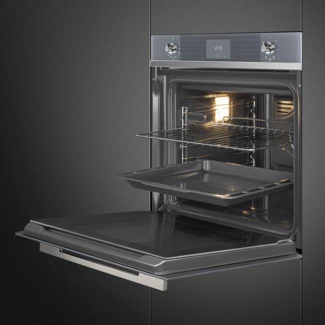 Встраиваемая электрическая духовка SMEG SMEG Linea SF6100VS1 — для бизнеса и офиса Встраиваемая электрическая духовка SMEG SMEG Linea SF6100VS1 — для бизнеса и офиса