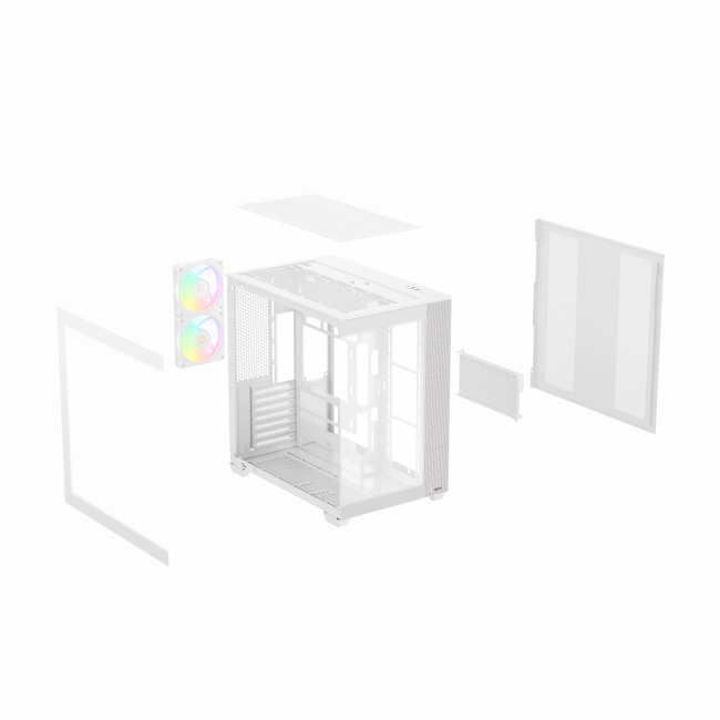 Корпус ПК без блока питания Ocypus Delta-C74-WHD200XX-GL — для бизнеса и офиса Корпус ПК без блока питания Ocypus Delta-C74-WHD200XX-GL — для бизнеса и офиса