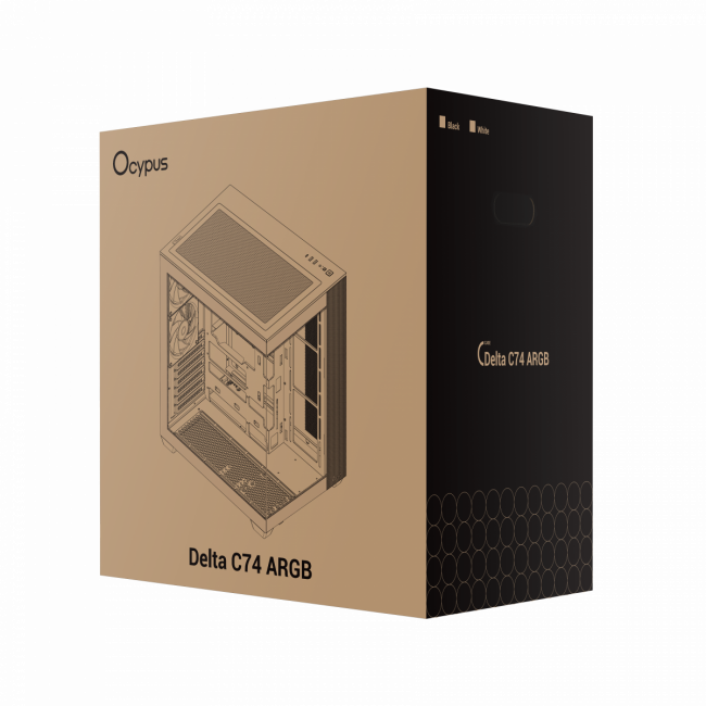 Корпус ПК без блока питания Ocypus Delta-C74-WHD200XX-GL — для бизнеса и офиса Корпус ПК без блока питания Ocypus Delta-C74-WHD200XX-GL — для бизнеса и офиса