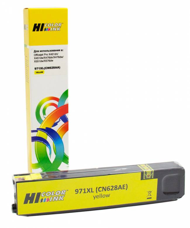 Картридж Hi-Black (CN628AE) для HP OJ Pro X476dw/X576dw/X451dw (110ml), yellow, 971XL — для бизнеса и офиса