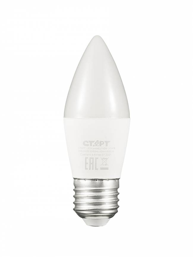 Лампа светодиодная СТАРТ свеча E27 10W 3000К Лампа светодиодная СТАРТ свеча E27 10W 3000К — для бизнеса и офиса Лампа светодиодная СТАРТ свеча E27 10W 3000К Лампа светодиодная СТАРТ свеча E27 10W 3000К — для бизнеса и офиса