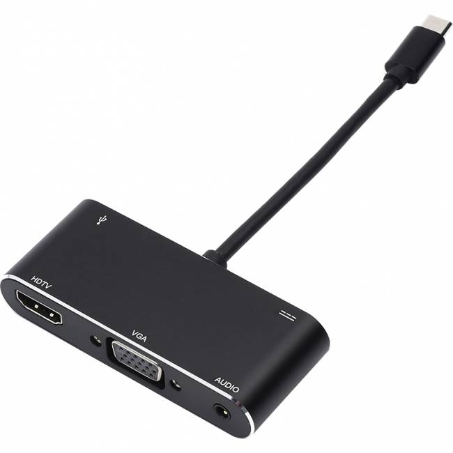 Переходник 0.1 m Type-C(m) => HDMI+VGA+USB Переходник Atcom Type-C M/HDMI+VGA+USB (AT2810) — для бизнеса и офиса Переходник 0.1 m Type-C(m) => HDMI+VGA+USB Переходник Atcom Type-C M/HDMI+VGA+USB (AT2810) — для бизнеса и офиса