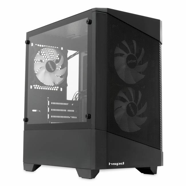 Корпус без блока питания HSPD M330-TGBK-ARGB — для бизнеса и офиса Корпус без блока питания HSPD M330-TGBK-ARGB — для бизнеса и офиса