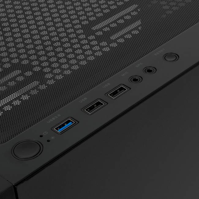 Корпус без блока питания HSPD M330-TGBK-ARGB — для бизнеса и офиса Корпус без блока питания HSPD M330-TGBK-ARGB — для бизнеса и офиса