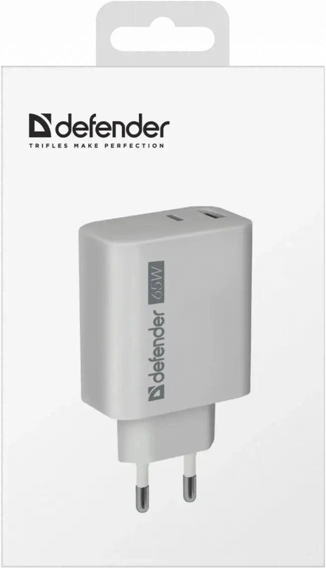 Defender Сетевое ЗУ UPA-165 USB A+C, 65W Defender 83582 — для бизнеса и офиса Defender Сетевое ЗУ UPA-165 USB A+C, 65W Defender 83582 — для бизнеса и офиса