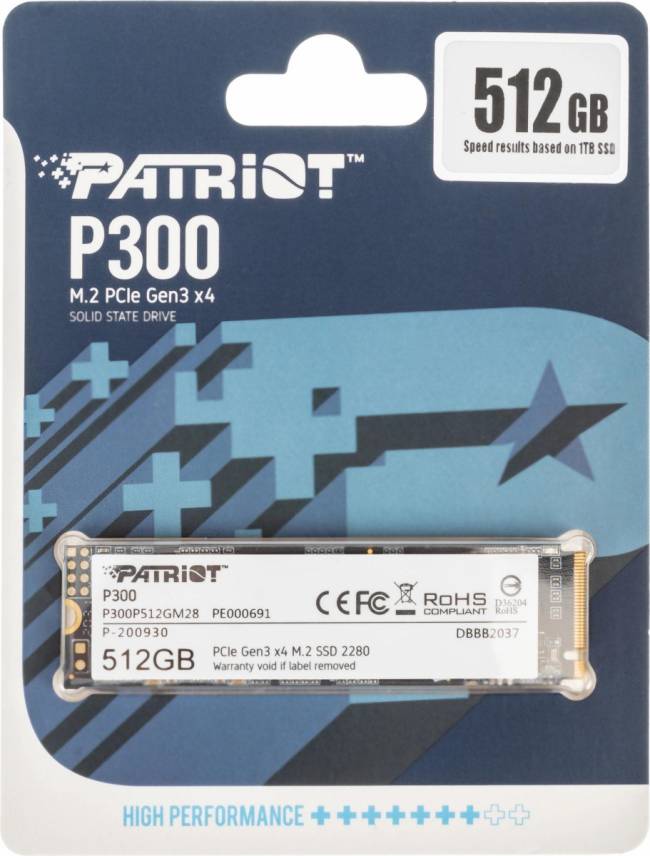 Накопитель SSD Patriot P300P512GM28 — для бизнеса и офиса Накопитель SSD Patriot P300P512GM28 — для бизнеса и офиса