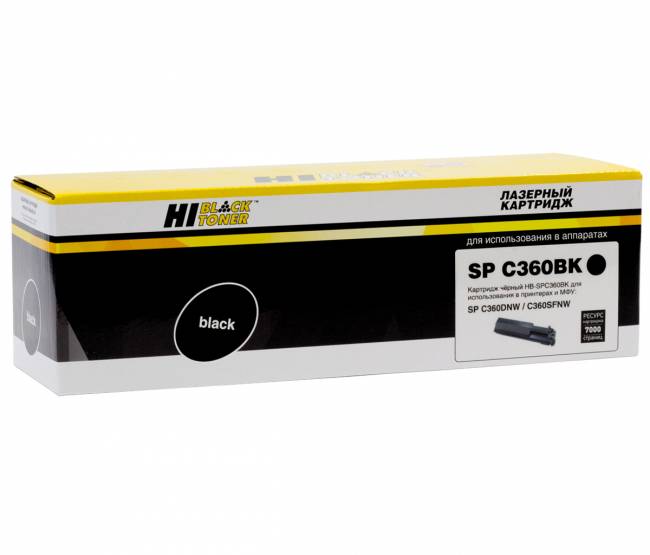 Тонер-картридж Hi-Black (HB-SPC360BK) для Ricoh Aficio SPC360DNw/SFNw/SNw/SPC361SFNw, Bk, 7K — для бизнеса и офиса Тонер-картридж Hi-Black (HB-SPC360BK) для Ricoh Aficio SPC360DNw/SFNw/SNw/SPC361SFNw, Bk, 7K — для бизнеса и офиса