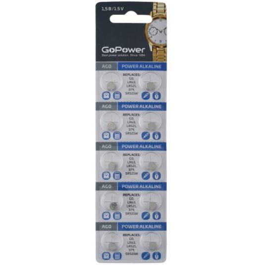 Э\п GoPower AG0 LR521 379 Alkaline 1.5v BL10 — для бизнеса и офиса Э\п GoPower AG0 LR521 379 Alkaline 1.5v BL10 — для бизнеса и офиса