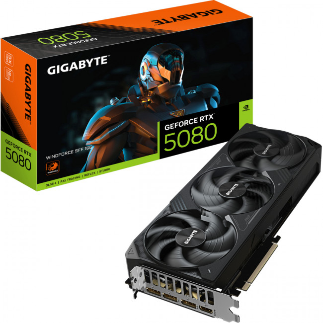 Видеокарта GIGABYTE GeForce RTX 5080 WINDFORCE SFF (GV-N5080WF3-16GD) — для бизнеса и офиса Видеокарта GIGABYTE GeForce RTX 5080 WINDFORCE SFF (GV-N5080WF3-16GD) — для бизнеса и офиса