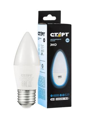 Лампа светодиодная СТАРТ свеча E27 10W 4000К Лампа светодиодная СТАРТ свеча E27 10W 4000К