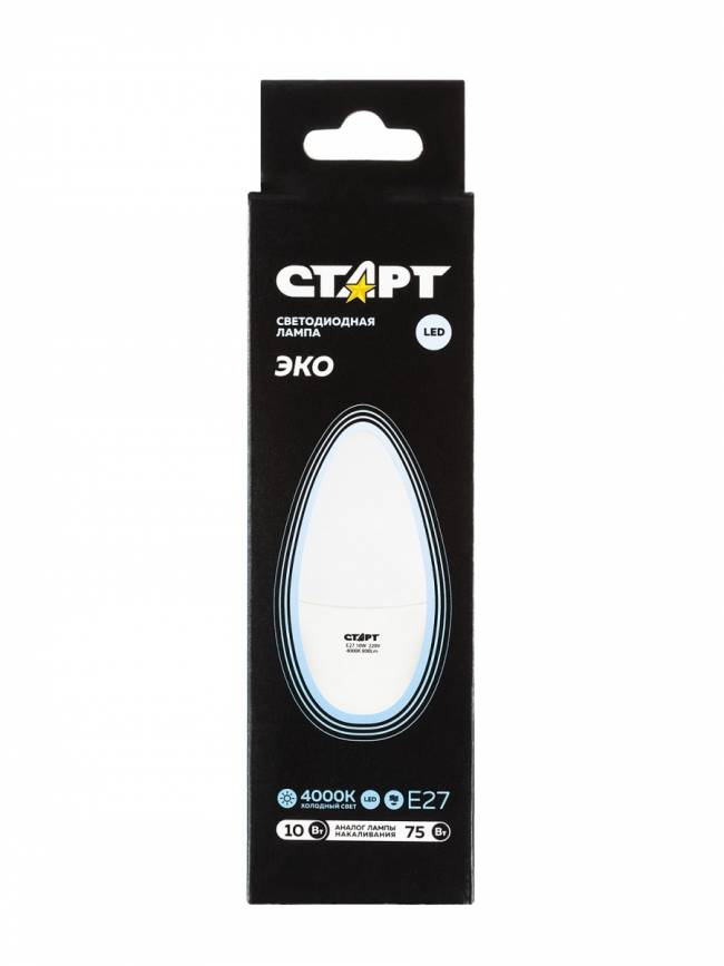 Лампа светодиодная СТАРТ свеча E27 10W 4000К Лампа светодиодная СТАРТ свеча E27 10W 4000К — для бизнеса и офиса Лампа светодиодная СТАРТ свеча E27 10W 4000К Лампа светодиодная СТАРТ свеча E27 10W 4000К — для бизнеса и офиса