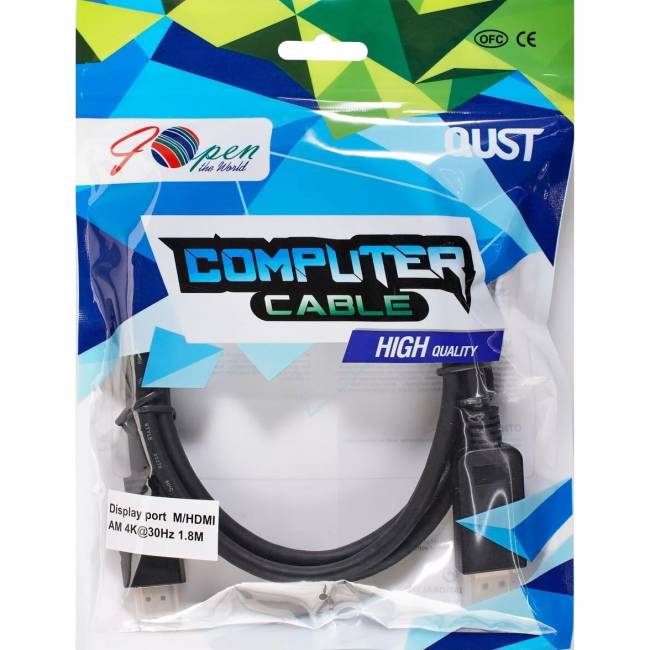 Кабель-переходник DisplayPort M-> HDMI M 4K@30Hz 1.8m iOpen (Aopen/Qust) <ACG608-1.8M> Кабель-переходник AOpen/Qust DisplayPort M/HDMI M (ACG608-1.8M) — для бизнеса и офиса Кабель-переходник DisplayPort M-> HDMI M 4K@30Hz 1.8m iOpen (Aopen/Qust) <ACG608-1.8M> Кабель-переходник AOpen/Qust DisplayPort M/HDMI M (ACG608-1.8M) — для бизнеса и офиса