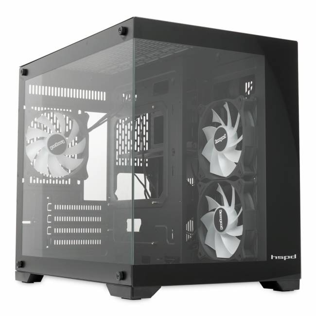 Корпус без блока питания HSPD F330-TGBK-ARGB — для бизнеса и офиса Корпус без блока питания HSPD F330-TGBK-ARGB — для бизнеса и офиса