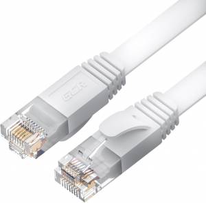 GCR Патч-корд PROF плоский прямой 7.5m, UTP медь кат.6, белый, 30 AWG, ethernet high speed 10 Гбит/с, RJ45, T568B, GCR-52875 Greenconnect RJ45(m) - RJ45(m) Cat. 7 U/UTP PVC 7.5м